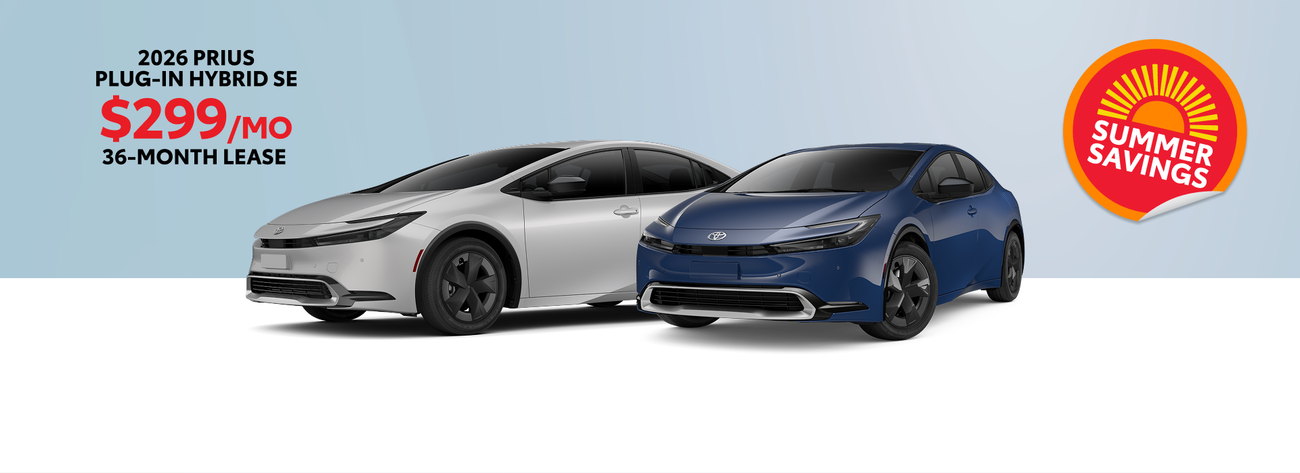 Lease a new 2026 Prius Plug-in Hybrid SE for only $299/month. 